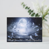 Carte De Remerciements Sympathie funéraire Minuit Bleu Papillon PHOTO (Debout devant)