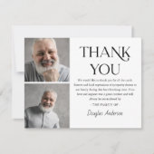 Carte De Remerciements Sympathie funéraire moderne 2 x photo (Devant)