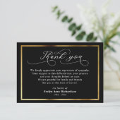 Carte De Remerciements Sympathie moderne Reconnaissance Gold Script Card (Debout devant)