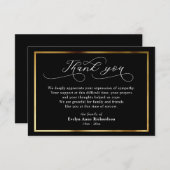 Carte De Remerciements Sympathie moderne Reconnaissance Gold Script Card (Devant / Derrière)