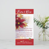 Carte de remerciements Sympathie Pointsettia (Debout devant)