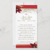 Carte de remerciements Sympathie Pointsettia (Dos)