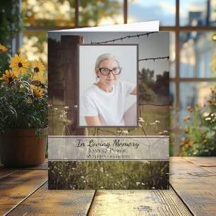 Carte De Remerciements Sympathie pour le mémorial funéraire des Fleurs sa