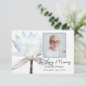 Carte De Remerciements Sympathie pour les funérailles à fleurs blanches (Debout devant)