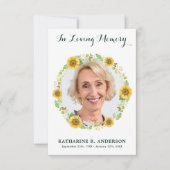 Carte De Remerciements Sympathie pour les funérailles commémoratives de t (Devant)