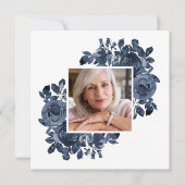 Carte De Remerciements Sympathie pour les funérailles des Roses bleus (Devant)