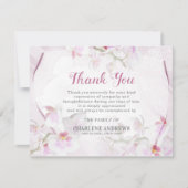Carte De Remerciements Sympathie pour les funérailles d'orchidée rose dou (Devant)