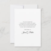 Carte De Remerciements Sympathie pour les funérailles du printemps de la (Dos)