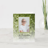 Carte De Remerciements Sympathie pour les funérailles florales de l'Hydra (Devant)