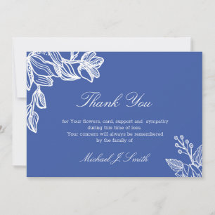Carte De Remerciements Sympathie pour les funérailles florales modernes e