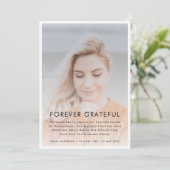 Carte De Remerciements Sympathie pour toujours gracieuse | Élégants funér (Debout devant)