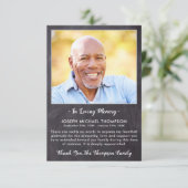 Carte De Remerciements Sympathie rustique Amour Mémoire Photo Funérailles (Debout devant)