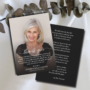 Carte De Remerciements Sympathie simple pour les photos funéraires