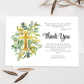 Carte De Remerciements Sympathie Verdure Croix Funérailles