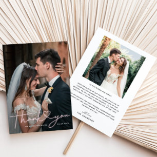 Carte De Remerciements Sympathique rose néon Signet Mariage Photo