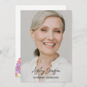 Carte De Remerciements Sympathy Cosmos Photo Funeral Thank You Card (Devant / Derrière)