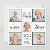 Carte De Remerciements Sympathy Elegant Photo Collage Funérailles commémo (Devant)
