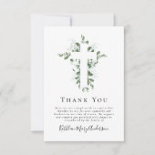 Carte De Remerciements Sympathy Eucalyptus Cross Funérailles (Devant)