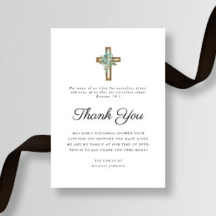 Carte De Remerciements Sympathy Eucalyptus Cross Funérailles