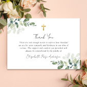 Carte De Remerciements Sympathy Eucalyptus Cross Funérailles