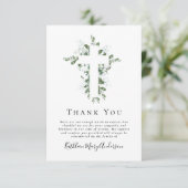 Carte De Remerciements Sympathy Eucalyptus Cross Funérailles (Debout devant)