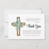 Carte De Remerciements Sympathy Eucalyptus Cross Funérailles (Devant)