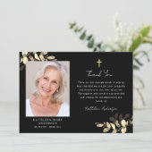 Carte De Remerciements Sympathy Eucalyptus Cross Photo Funérailles (Debout devant)