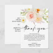 Carte De Remerciements Sympathy Funeral Memorial Floral (Devant / Derrière)