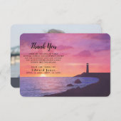 Carte De Remerciements Sympathy Memory Sunset Lighthouse (Devant / Derrière)