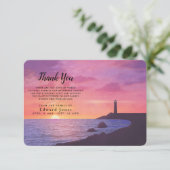 Carte De Remerciements Sympathy Memory Sunset Lighthouse (Debout devant)