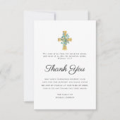 Carte De Remerciements Sympathy moderne Eucalyptus Cross Funérailles (Devant)