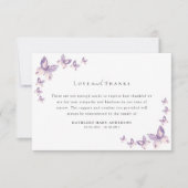 Carte De Remerciements Sympathy Papillons funéraires (Devant)