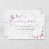 Carte De Remerciements Sympathy Papillons funéraires (Devant)