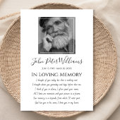 Carte De Remerciements Sympathy Photo Funeral