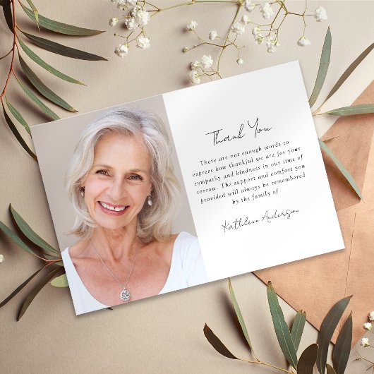 Carte De Remerciements Sympathy Photo Funeral