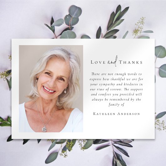 Carte De Remerciements Sympathy Photo Funeral