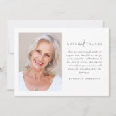 Carte De Remerciements Sympathy Photo Funeral (Devant)