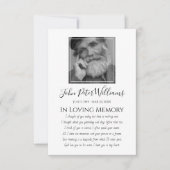 Carte De Remerciements Sympathy Photo Funeral (Devant)