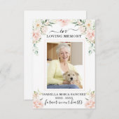 Carte De Remerciements Sympathy rose Floral Funeral Photo (Devant / Derrière)