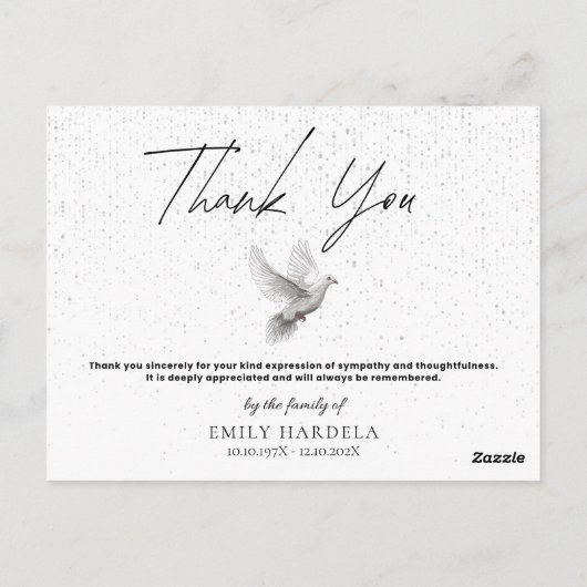 Carte de remerciements Symphatique Élégante - Aqua (Dos)