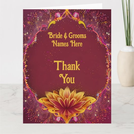 Carte De Remerciements Symphonie florale : Collection d'élégance Mariage (Devant)