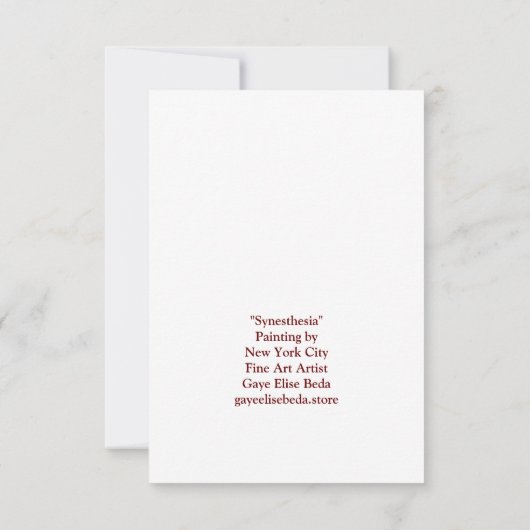 Carte De Remerciements Synésie (Dos)