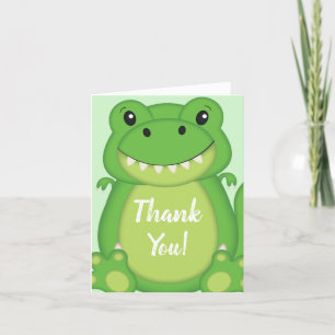 Carte De Remerciements T-Rex Dinosaur Baby shower vert