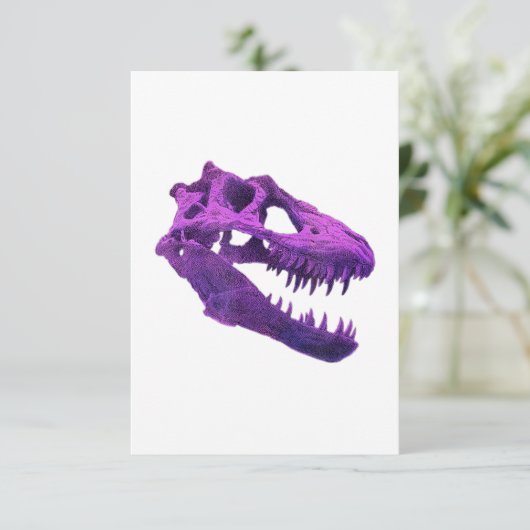 Carte De Remerciements T-Rex Skull Dino Bones Fossil Dinosaure Tyrannosau (Debout devant)