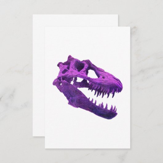 Carte De Remerciements T-Rex Skull Dino Bones Fossil Dinosaure Tyrannosau (Devant / Derrière)