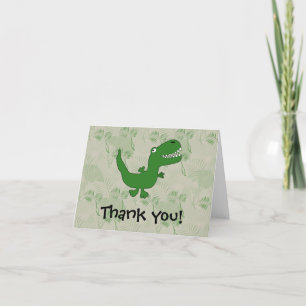 Carte De Remerciements T-Rex Tyrannosaurus Rex Dinosaure Dessin Animé Enf