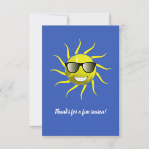 Carte De Remerciements T-Shirt Tennis Ball Cool Sun Face