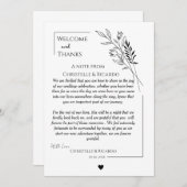 Carte De Remerciements Table de bienvenue moderne pour les invités de mar (Devant / Derrière)