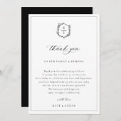 Carte De Remerciements Table de réception de mariage de crête botanique n (Devant / Derrière)