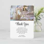Carte De Remerciements Table Thanksgiving Élégant Lieu Cadre Photo (Debout devant)